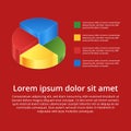 Pie chart on isolated background. Isometric pie charts different