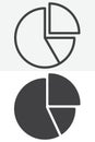 Pie chart line and solid vector icon set Royalty Free Stock Photo