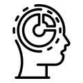 Pie chart mind skill icon, outline style