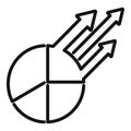 Pie chart online icon outline vector. Graph direct fusion