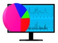 Pie Chart Online Indicates World Wide Web And Analysis Royalty Free Stock Photo