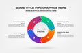 Pie chart of percentage infographics. Element of graph, diagram with 4 options - parts, processes, timeline. Vector