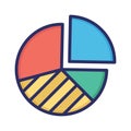 Pie chart, pie graph, graph, report fully editable vector icons Royalty Free Stock Photo
