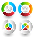 Pie chart, pie graph icons. Analytics, diagnostics, infographic