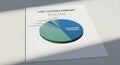 Pie Chart Printout cost cutting concept in consulting desk subtle Royalty Free Stock Photo