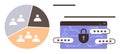 Data Sharing and Cybersecurity Concept with Password Protection and User Segments Royalty Free Stock Photo