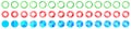 Pie chart set, segmented circle icons, pie chart divided 1,2,3,4,5,6,7,8,9,10,11,12, 13,14 equal parts, circle graph, ring