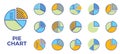pie chart set statistical data circular statistical graphic divided slices
