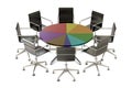 Pie chart table with chairs Royalty Free Stock Photo