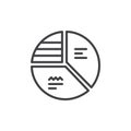 Pie chart with text outline icon