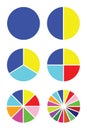 Pie chart vector set - diagrams for infographics