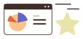 Data Dashboard with Pie Chart and Star Representing Analytics and Success Royalty Free Stock Photo