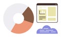 Data Visualization Concept with Pie Chart, Web Interface, and Cloud Element Royalty Free Stock Photo