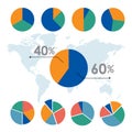 Pie charts Circle diagram Business element Infographic design Vector