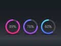 Pie charts infographic template, workflow, web design, UI elements. EPS 10 Royalty Free Stock Photo