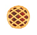 Pie with cherry jam isolated on white background. Royalty Free Stock Photo