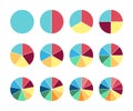 Pie circle chart. 12 section. Vector circle graph for infographic.