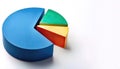 Pie or circle graph which is divided into slices to illustrate numerical proportion. In a pie chart, the arc length of each slice