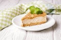 Pie with cottage cheese cream and streusel Royalty Free Stock Photo