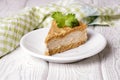 Pie with cottage cheese cream and streusel Royalty Free Stock Photo