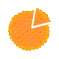 Pie cut. Top view. Round pie with a piece. Vector illustration