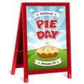 Pie Day, January 23, folding sidewalk easel sign