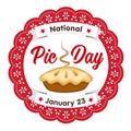 Pie Day Poster, January 23, Red Eyelet Lace Doily Place Mat