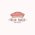 Pie, Fresh Bakery and Dessert Logo, Sign, Emblem, Flat Vector Design