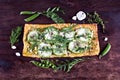 Pie with green vegetables. Spring cake. Royalty Free Stock Photo