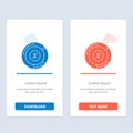 Pie, Percentage, Chart, Share Blue and Red Download and Buy Now web Widget Card Template