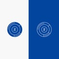 Pie, Percentage, Chart, Share Line and Glyph Solid icon Blue banner Line and Glyph Solid icon Blue banner