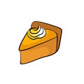 Pie slice pumpkin flavour vector illustration