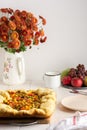 Pie with stewed vegetables Royalty Free Stock Photo