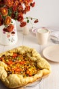 Pie with stewed vegetables Royalty Free Stock Photo