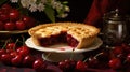 pie sweet cherry background Royalty Free Stock Photo