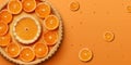 Pie tart cake orange fruit dessert for snack party time with family