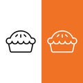 Pie Vector Icon Logo in Outline Style