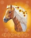 Horse portrait with flowers 33 Royalty Free Stock Photo