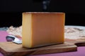 Piece of aged Comte or Gruyere de Comte, AOC French cheese made