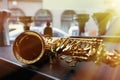 Piece of alto saxophone Royalty Free Stock Photo