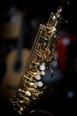 Piece of alto saxophone Royalty Free Stock Photo