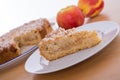 Piece of apple pie with crumbles Royalty Free Stock Photo