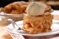 Piece of apple pie and vanilla ice cream Royalty Free Stock Photo