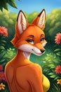 Fantasy Fox in Lush Forest