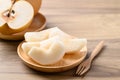 Piece of Asian pear fruit or Nashi pear Royalty Free Stock Photo