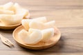 Piece of Asian pear fruit or Nashi pear Royalty Free Stock Photo