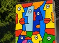 Piece of Berlin Wall with colorful graffiti Royalty Free Stock Photo