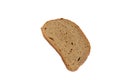 Piece of black bread on a white background close-up Royalty Free Stock Photo