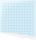 Piece of blank paper from notebook or notepad, checkered exercise book sheet with place for text