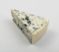 Piece of Blue Cheese on White Background Close Up Royalty Free Stock Photo